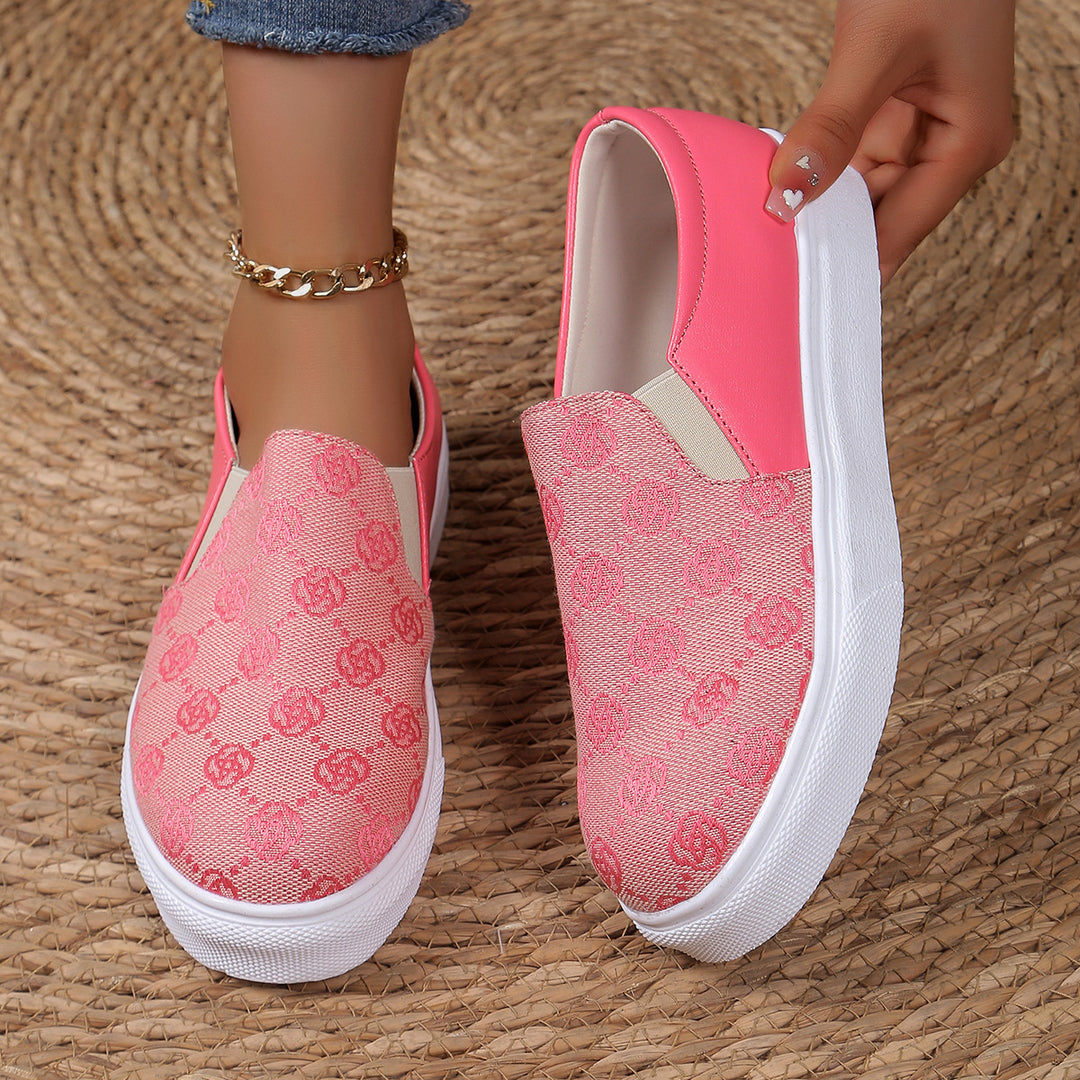 Damen Slip-On Plateau-Sneaker mit Glitzerfront, gepolstertem Fersenbereich und weißer Profilsohle – Névara