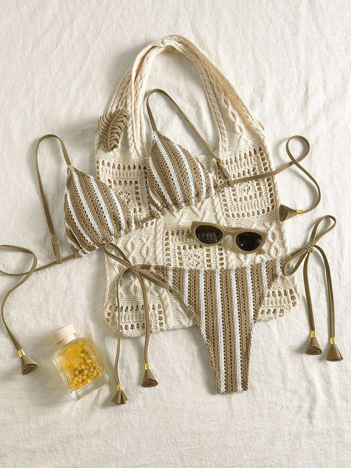 Damen Strappy Bikiniset mit verstellbaren Trägern Echo Archiv