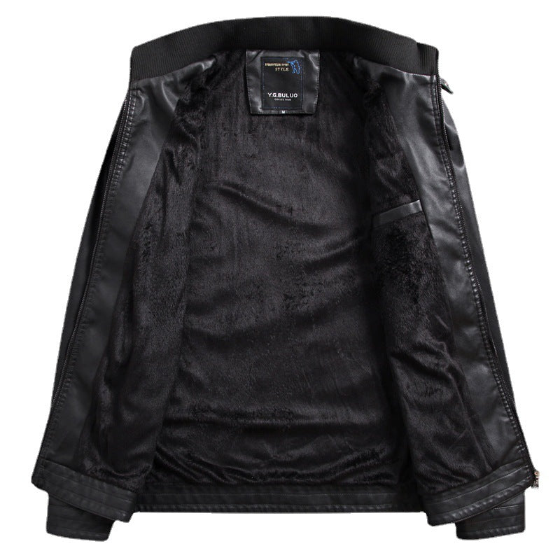 Herren Kunstlederblouson mit wärmender Teddyfleece-Innenlage und Stehkragen Echoarchiv