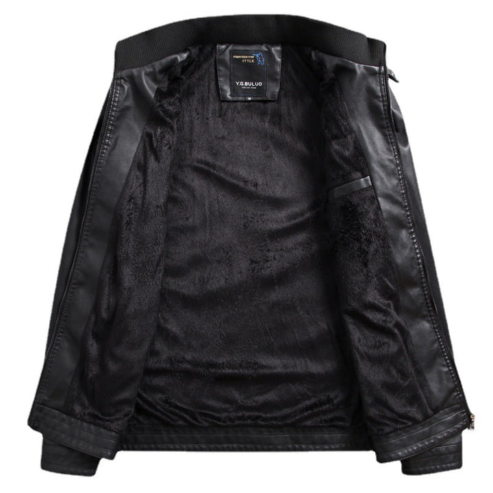 Herren Kunstlederblouson mit wärmender Teddyfleece-Innenlage und Stehkragen Echoarchiv