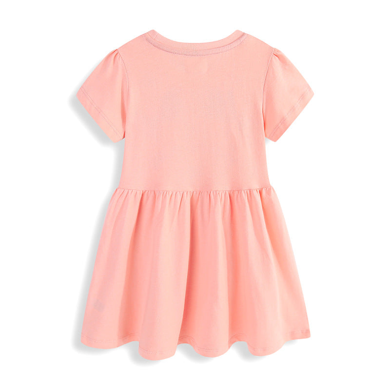 Mädchen Sommerkleid mit buntem Einhornmotiv und fröhlichen Applikationen Echo Archiv