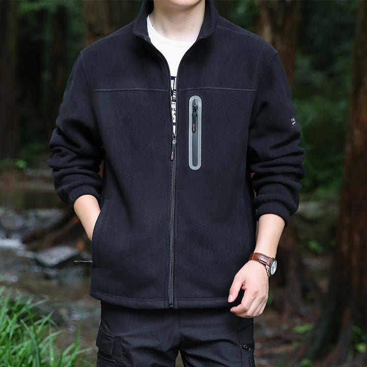 Herren Thermo‑Mikrofleece‑Outdoorjacke mit Stehkragen, wasserdichter Brustreißverschlusstasche Echo Archiv