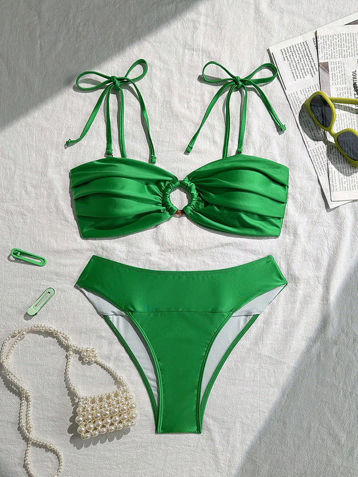 Damen Elegantes Triangel-Bikini-Set mit Rüschendetails Echo Archiv