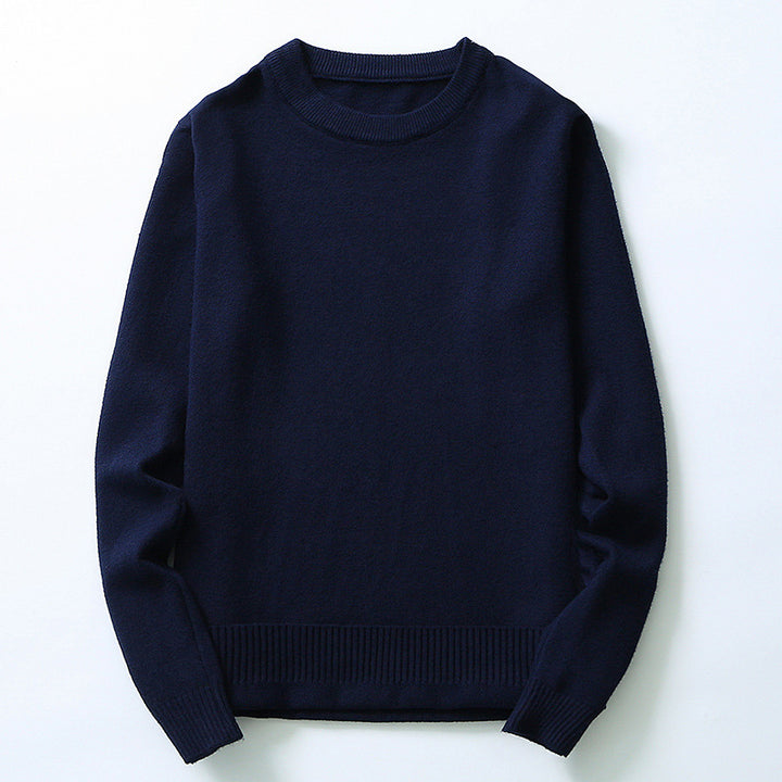 Herren fein gestrickter Pullover aus hochwertiger Baumwolle mit Rundhalsausschnitt Echoarchiv