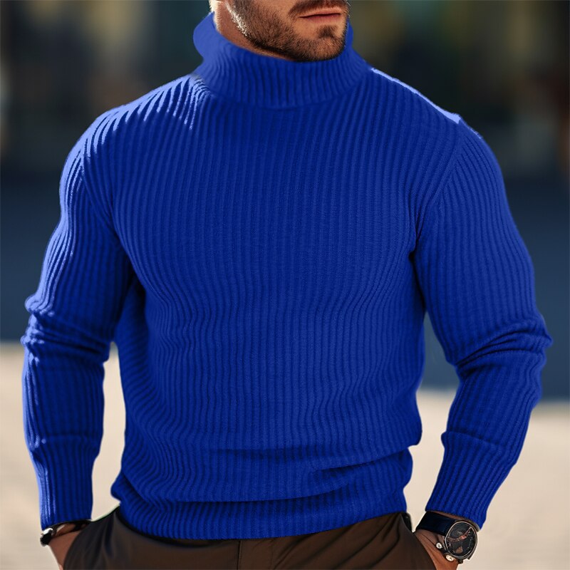 Herren Stehkragen Pullover aus strukturiertem Strick Echoarchiv