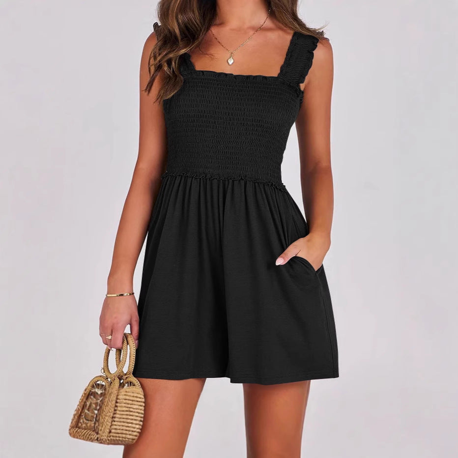 Damen verführerisches Sommerkleid mit Rüschendetails und praktischen Taschen Echo Archiv