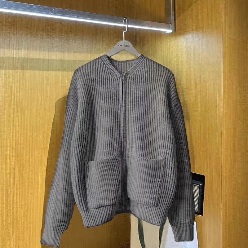 Damen Modische Strickjacke mit Reißverschluss Echo Archiv