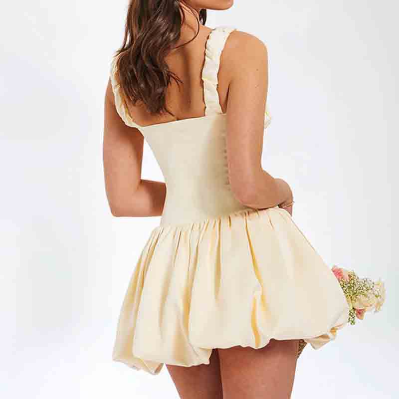 Damen Mini-Kleid mit voluminösem Rock und Rüschendetails Echo Archiv
