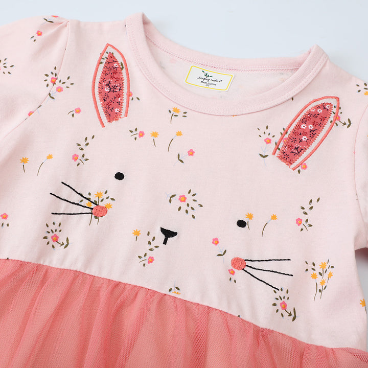 Mädchen Tüllkleid mit Hasenmotiv und floralen Applikationen Echo Archiv