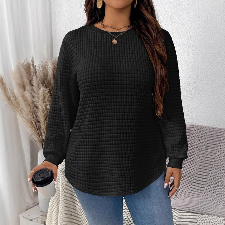 Damen nan Waffelstrick Longsleeve mit Rundhalsausschnitt, leicht A-Linien-Schnitt und gerippten Bündchen Echo Archiv