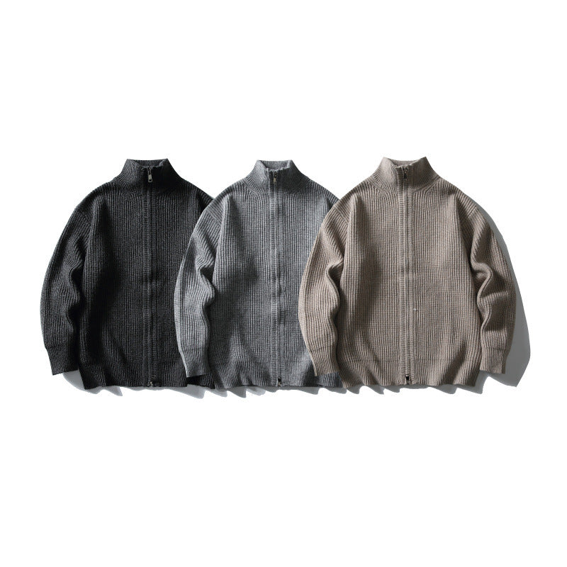 Unisex Gerippter Zipcardigan mit Stehkragen Echo Archiv