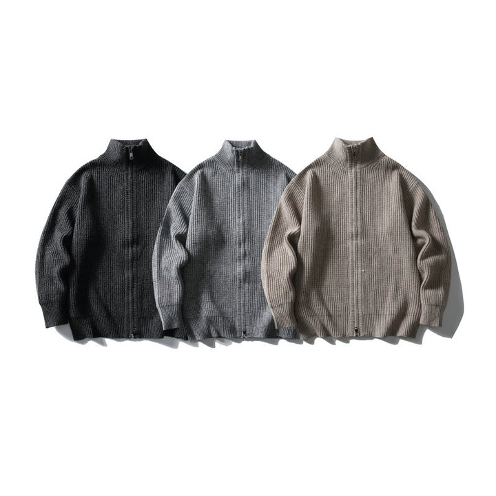 Unisex Gerippter Zipcardigan mit Stehkragen Echo Archiv