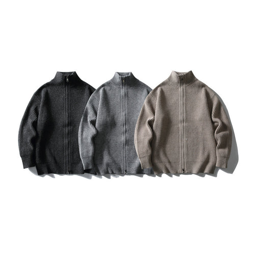 Unisex Gerippter Zipcardigan mit Stehkragen Echo Archiv