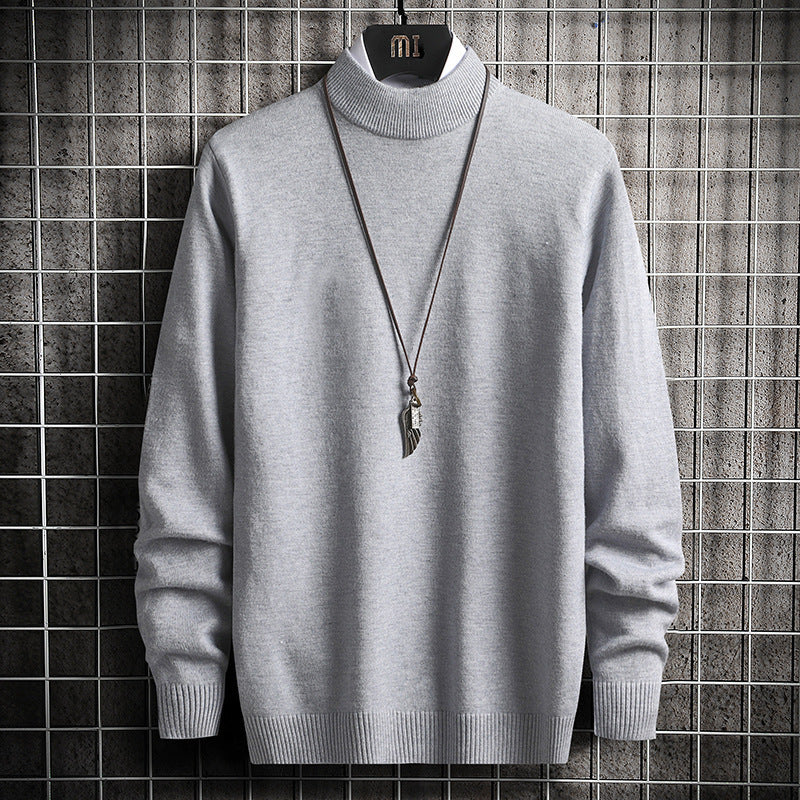 Herren nan Premium Stehkragenpullover aus feinem Baumwoll-Mix mit gerippten Bündchen und schmaler Silhouette Echo Archiv
