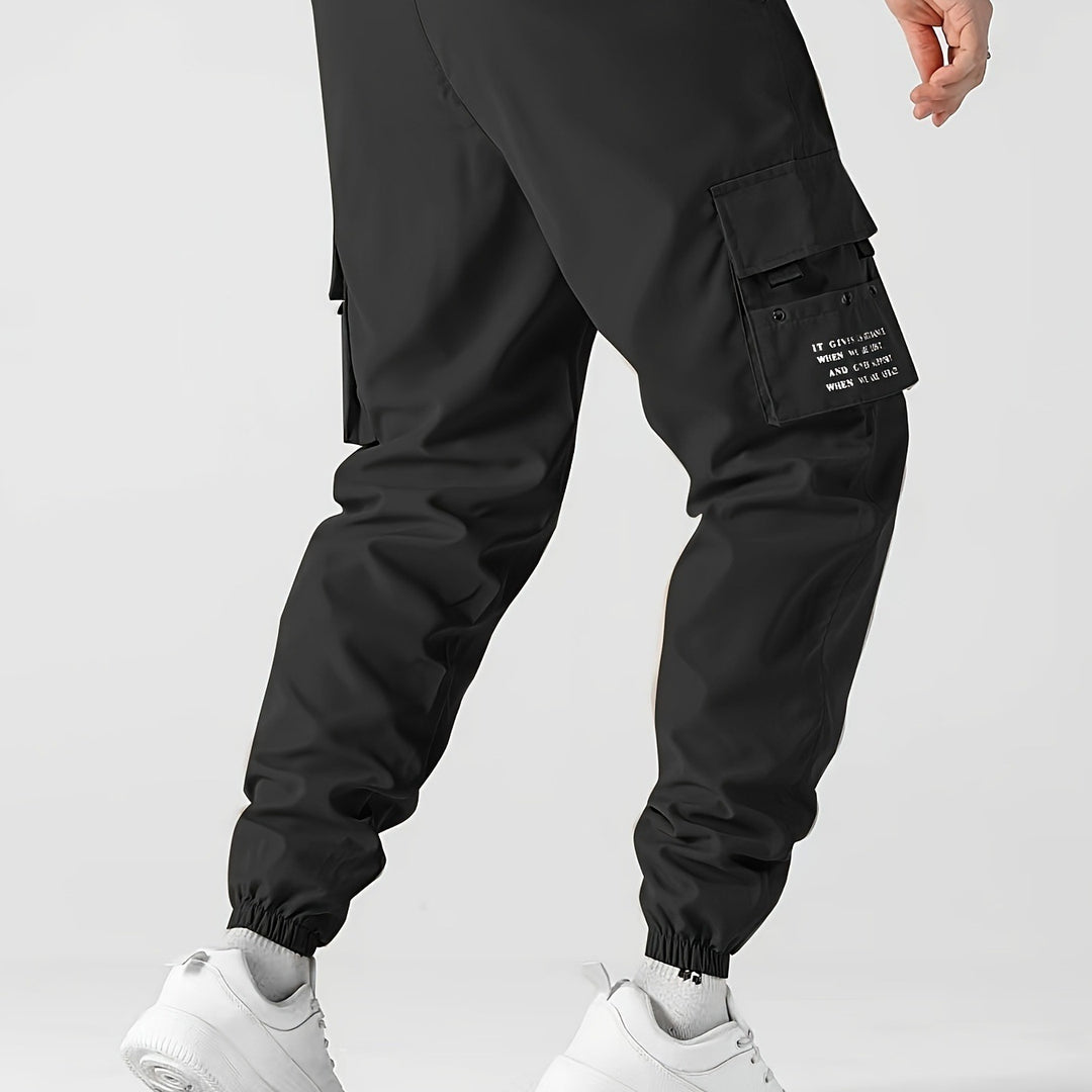 Herren Tapered Cargo-Jogginghose mit elastischem Bund, Multifachtaschen & Bündchen Echo Archiv