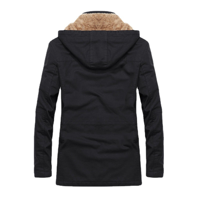 Herren Thermo-Fieldparka im Canvas‑Look mit wärmender Teddy-Innenfütterung und verstellbarer Kapuze Echoarchiv