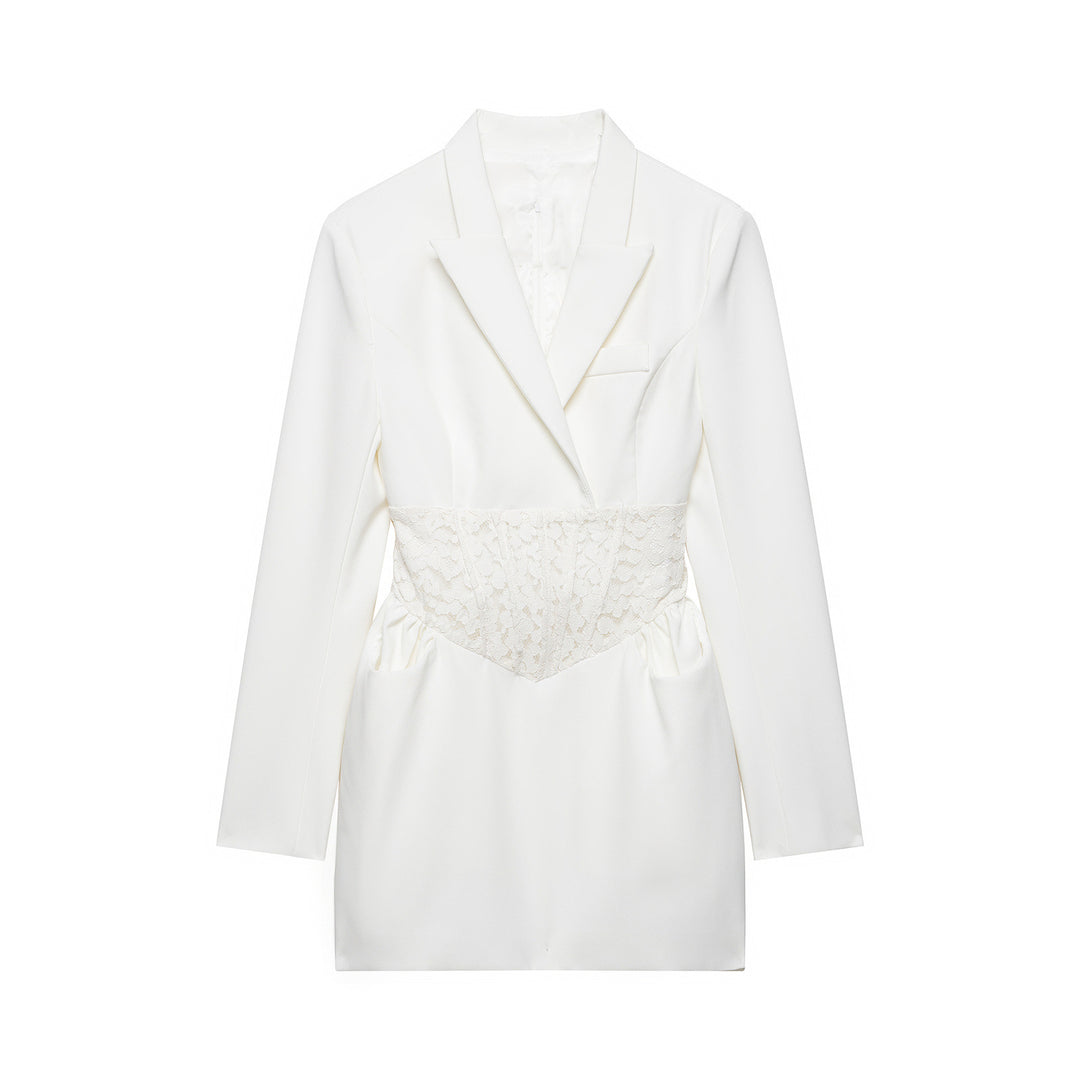 Damen Tailliertes Blazerkleid mit eingearbeiteter Spitzen‑Korsage Echo Archiv