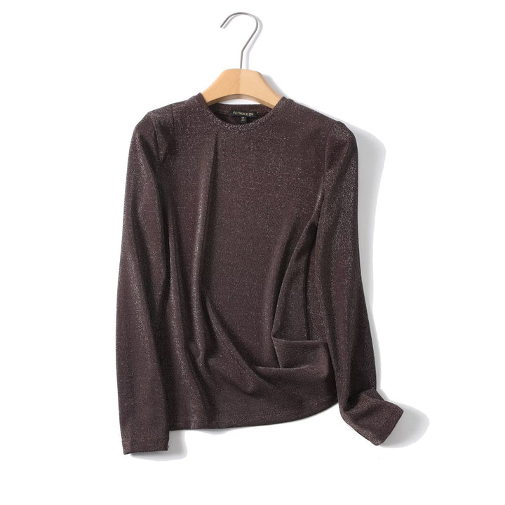 Damen Lurex-Feinstrick Longsleeve mit Rundhalsausschnitt und dezent schimmernder Oberfläche Echo Archiv