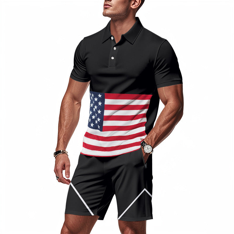 Herren Polo-T-Shirt und Shorts Set Echoarchiv