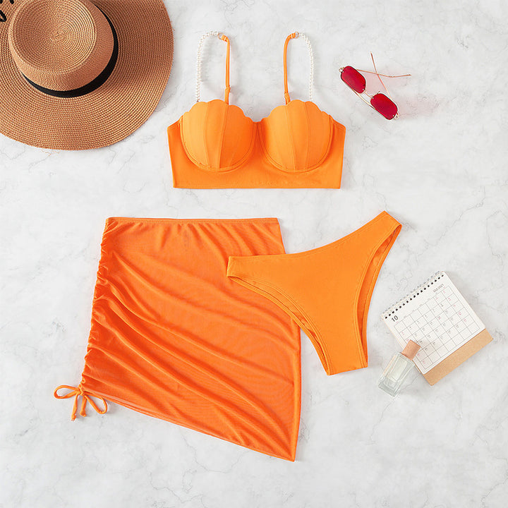 Damen Bandeau-Bikini mit eleganten Perlen-Trägern Echo Archiv