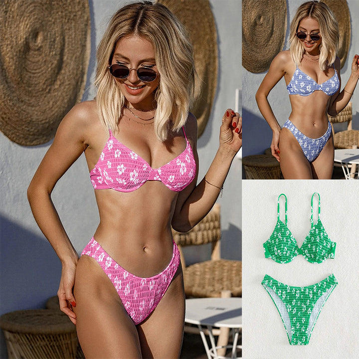 Damen Hochtaillierter Bikini mit gepolstertem Oberteil und verstellbaren Trägern Echo Archiv