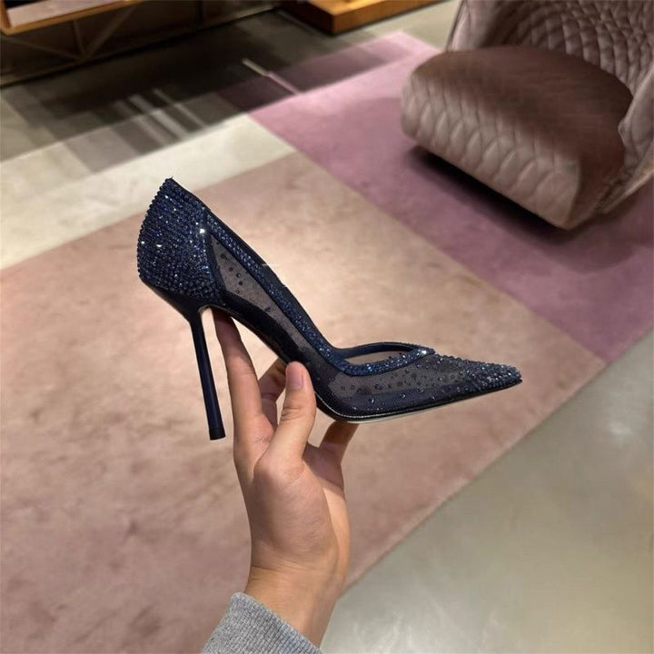 Damen Transparente Mesh‑Stiletto‑Pumps mit spitzer Zehenpartie und Strassbesatz Echo Archiv