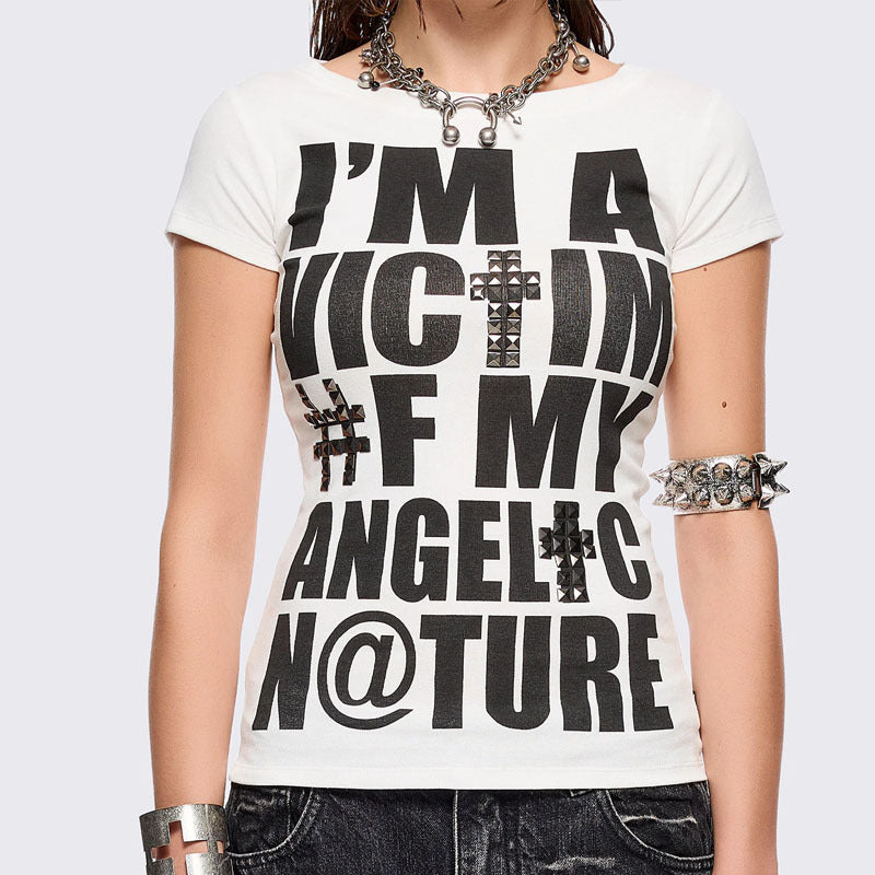 Damen T-Shirt mit kreativem grafischen Aufdruck Echo Archiv