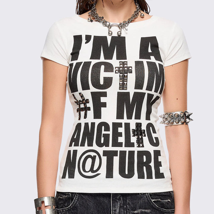 Damen T-Shirt mit kreativem grafischen Aufdruck Echo Archiv