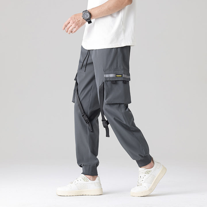 Herren Tech‑Utility Cargohose mit multifunktionalen Beintaschen, verstellbaren Gurtbändern & elastischen Bündchen Echo Archiv