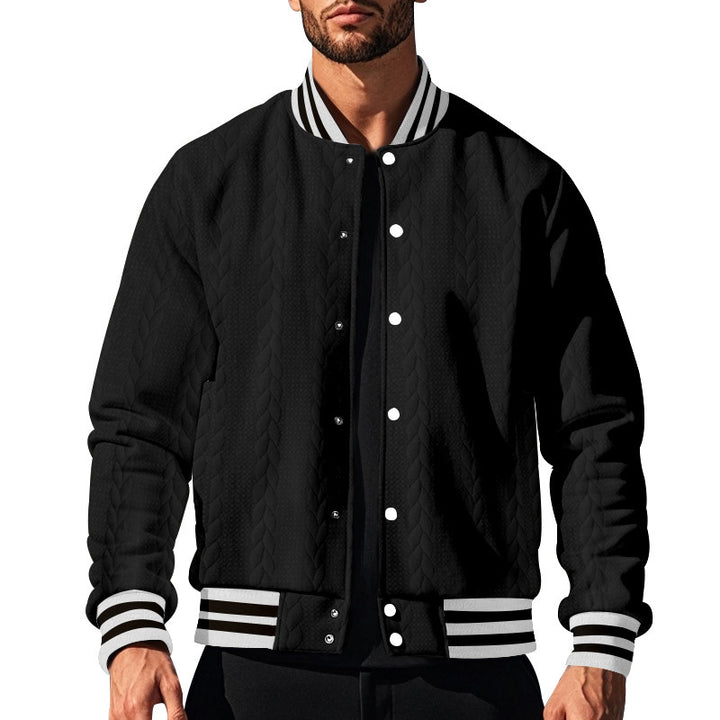 Herren urbane Collegejacke mit strukturiertem Strickdesign Echoarchiv