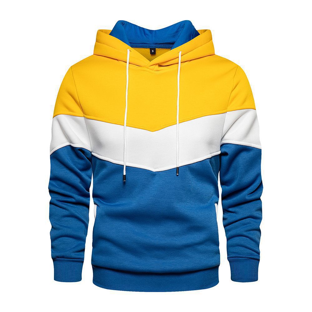 Herren modischer Kapuzenpullover mit geometrischem Farbdesign Echoarchiv