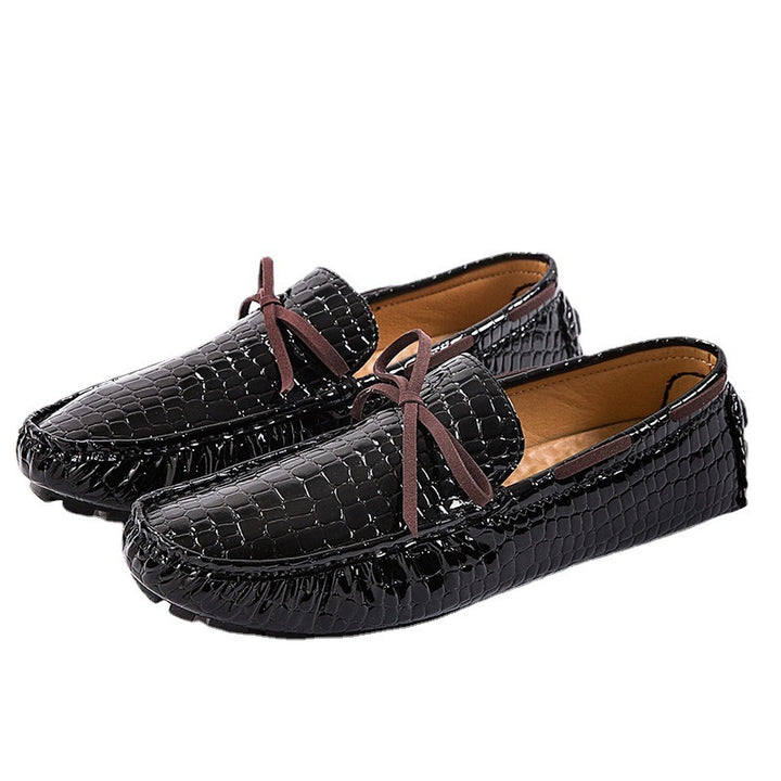 Damen lackierte Mokassin-Fahrerhalbschuhe mit Krokoprägung, weichem Lederfutter und profilierter Noppenlaufsohle Echo Archiv