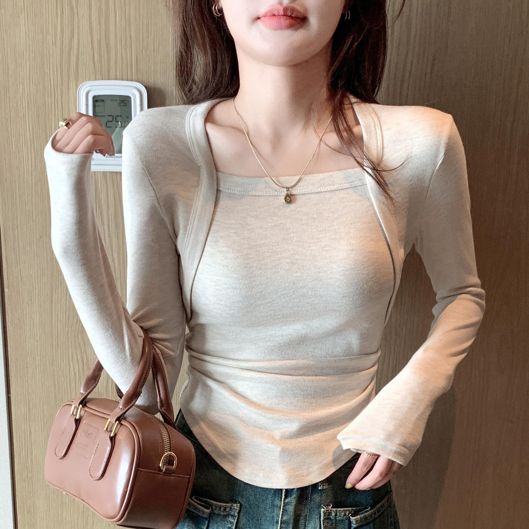 Damen Langarmshirt mit quadratischem Ausschnitt Echo Archiv