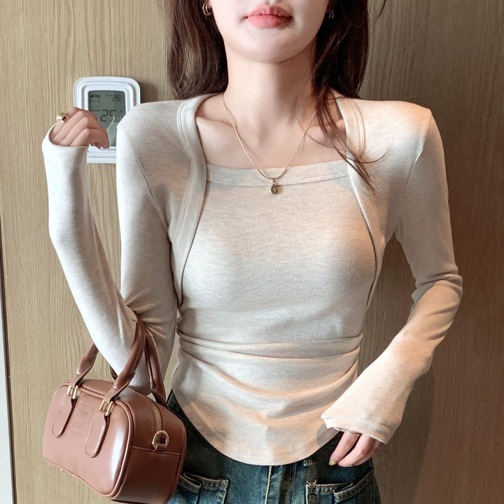 Damen Langarmshirt mit quadratischem Ausschnitt Echo Archiv