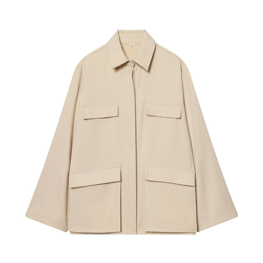 Damen Oversize Feldjacke im Boxy‑Cut mit vier Klapptaschen und verdeckter Druckknopfleiste Echo Archiv
