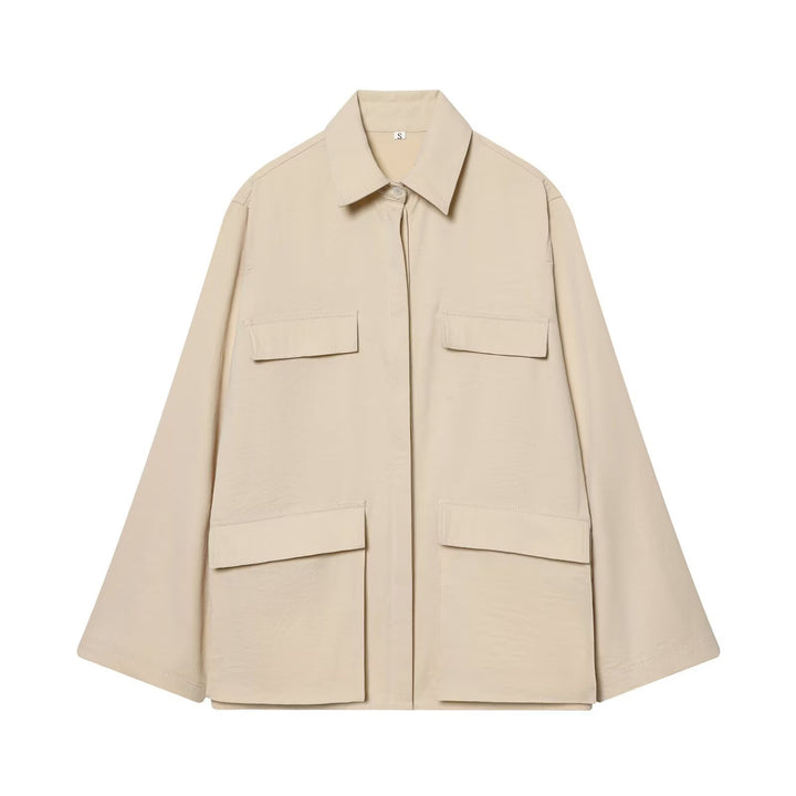 Damen Oversize Feldjacke im Boxy‑Cut mit vier Klapptaschen und verdeckter Druckknopfleiste Echo Archiv