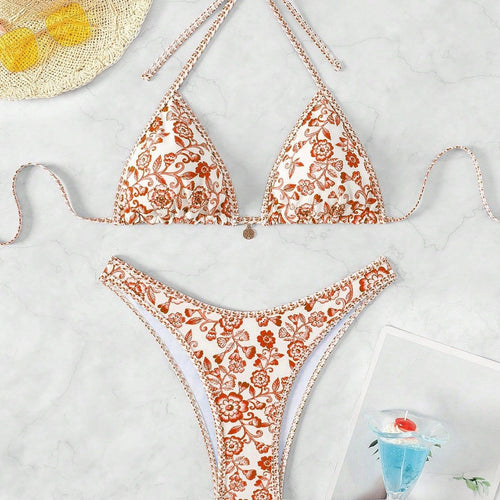 Damen Triangel-Bikini mit floraler Spitze Echo Archiv