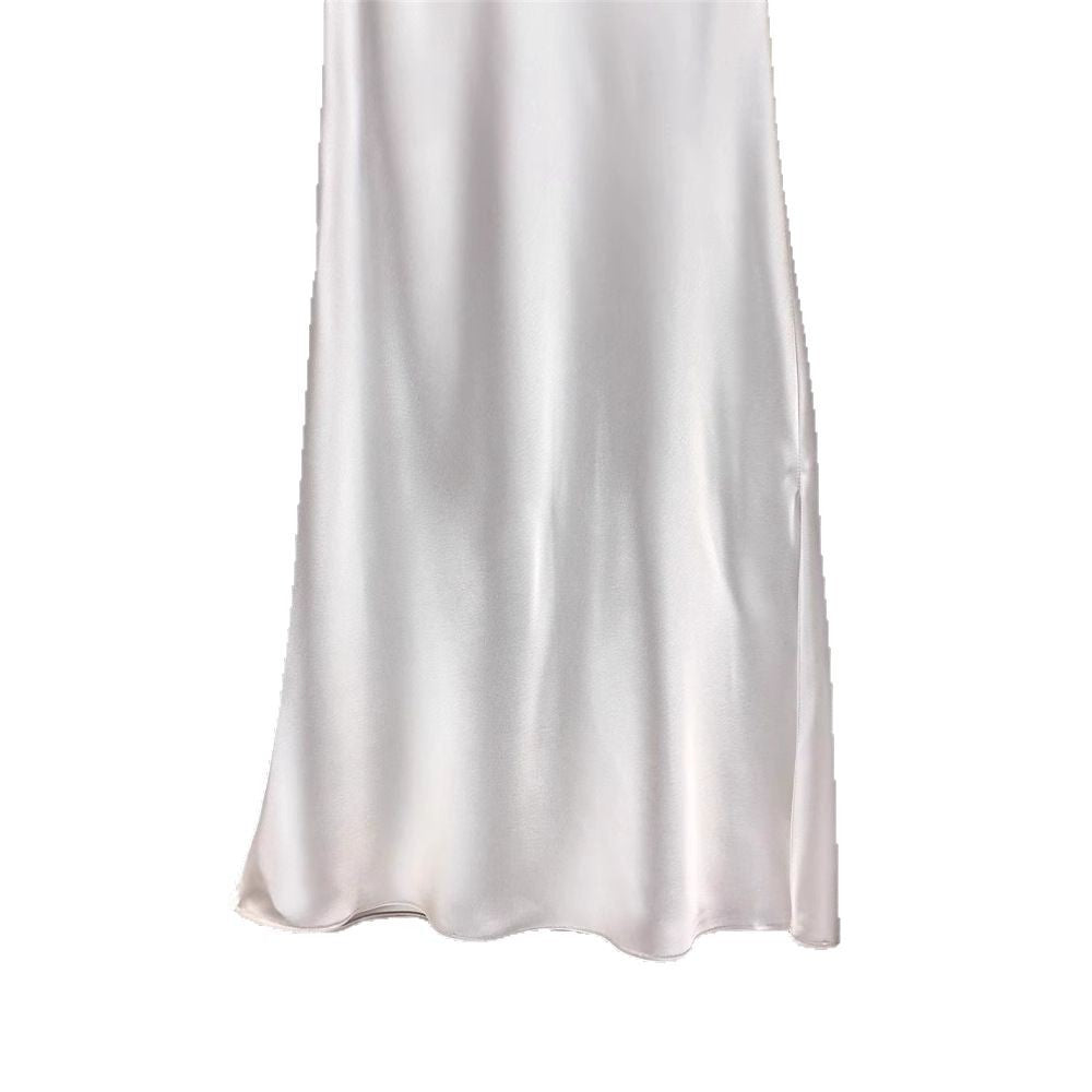 Damen Eleganter Midi-Rock aus hochwertigem Satin Echoarchiv