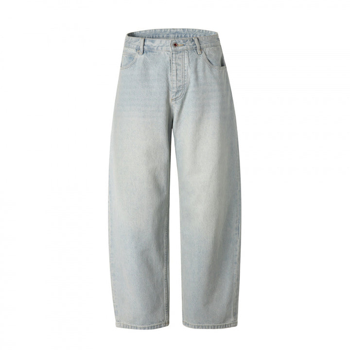 Damen Locker geschnittene Straight‑Leg Denimhose mit hoher Taille und soften Stonewash-Details Echo Archiv