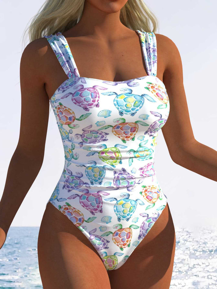 Damen Einteiliger Badeanzug mit innovativem Animal-Print und hohem Beinausschnitt Echo Archiv