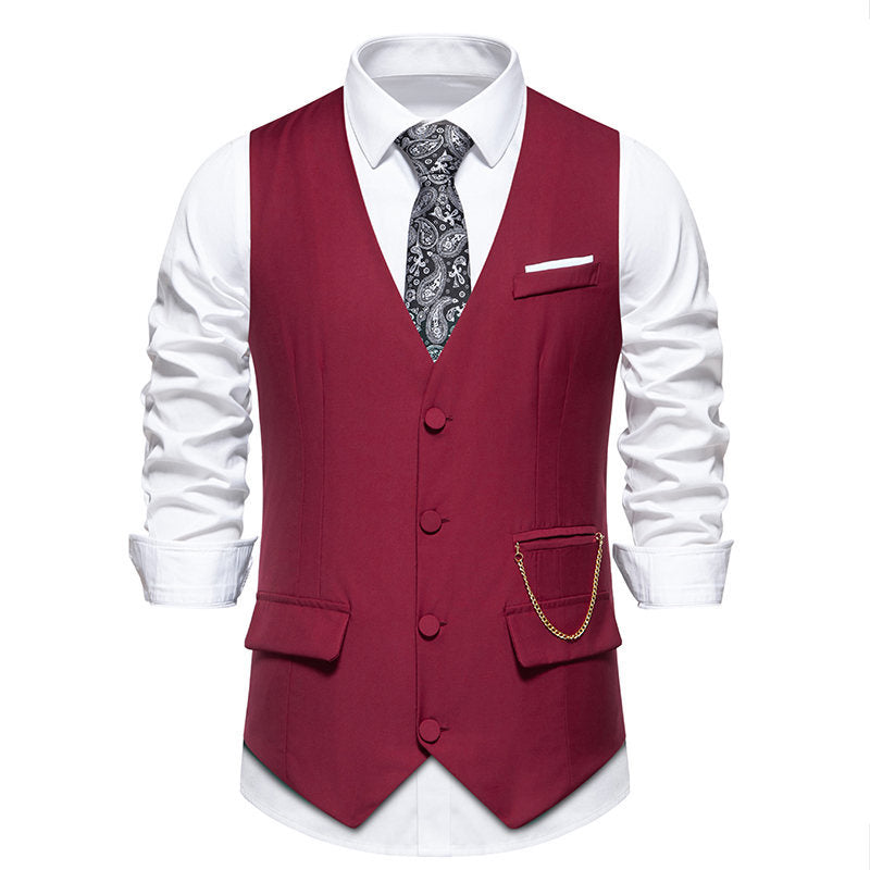 Herren elegante Anzugweste mit praktischen Taschen und modischem Design Echoarchiv