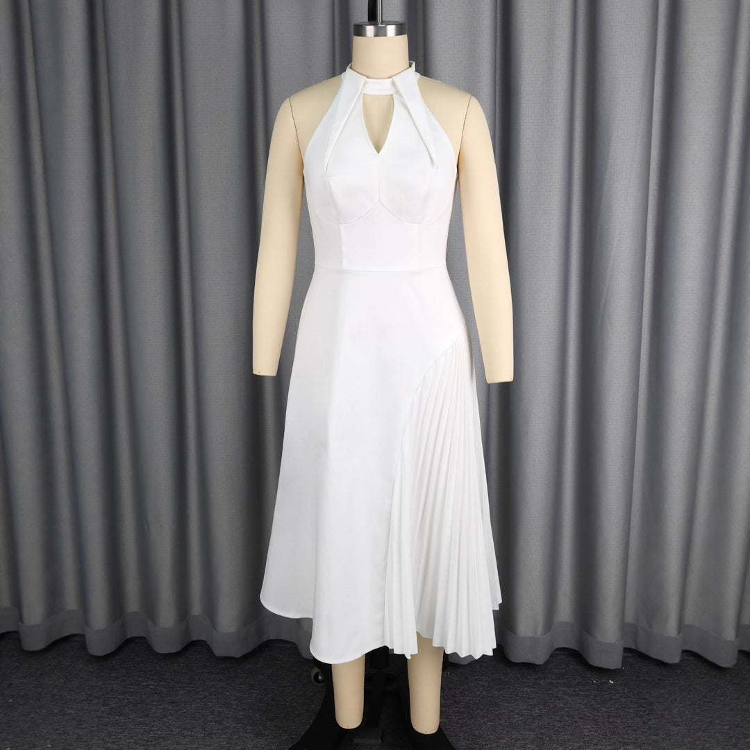Damen Elegantes Midikleid mit Keyhole-Ausschnitt und plissiertem Saum Echo Archiv
