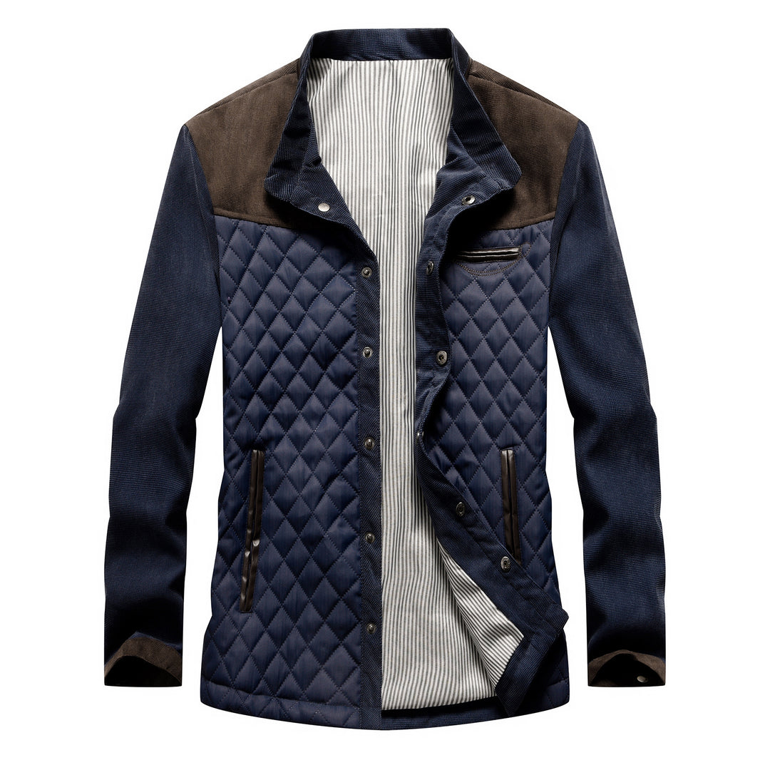 Herren Stepp-Fieldjacke mit Rautensteppung und Kontrastbesatz Echoarchiv