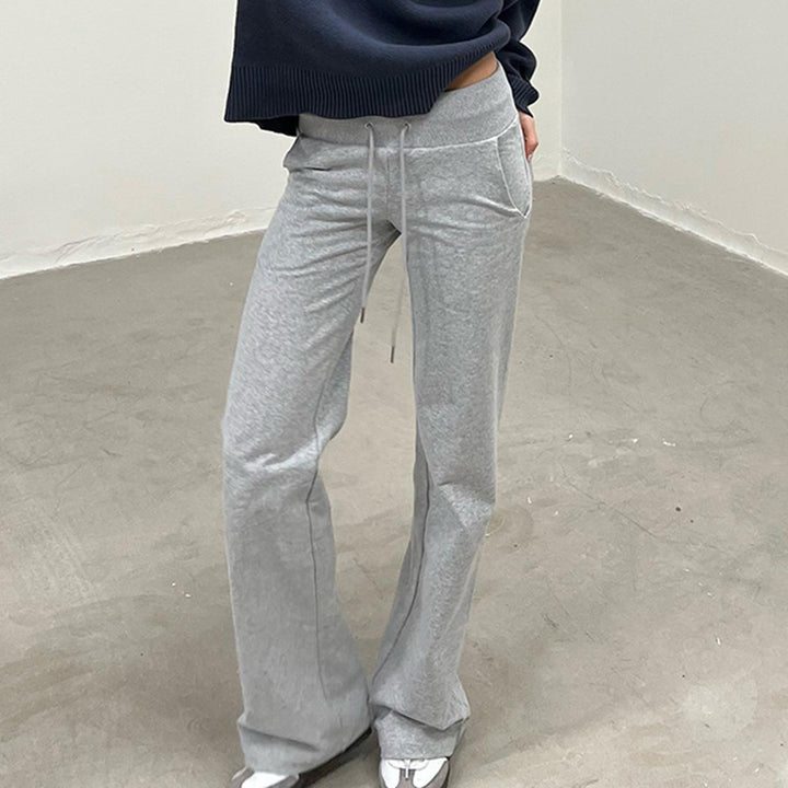 Damen nan weite Sweatpants mit hohem Komfortbund, Kordelzug und aufgesetzten Taschen Echo Archiv