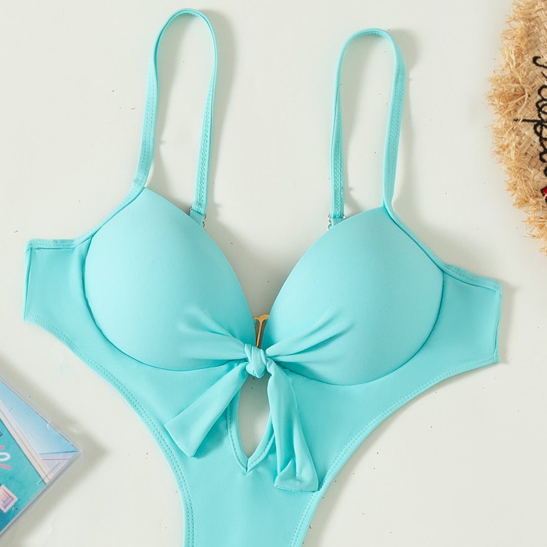 Damen Eleganter Cut-Out-Badeanzug mit Schleifendetail Echo Archiv