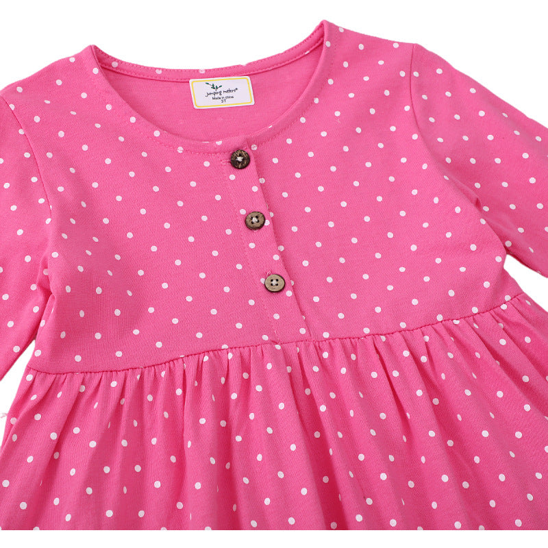 Mädchen Polka-Dots Baumwollkleid mit bezaubernden Feen-Motiven Echo Archiv