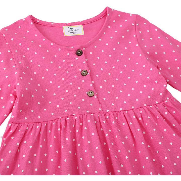 Mädchen Polka-Dots Baumwollkleid mit bezaubernden Feen-Motiven Echo Archiv