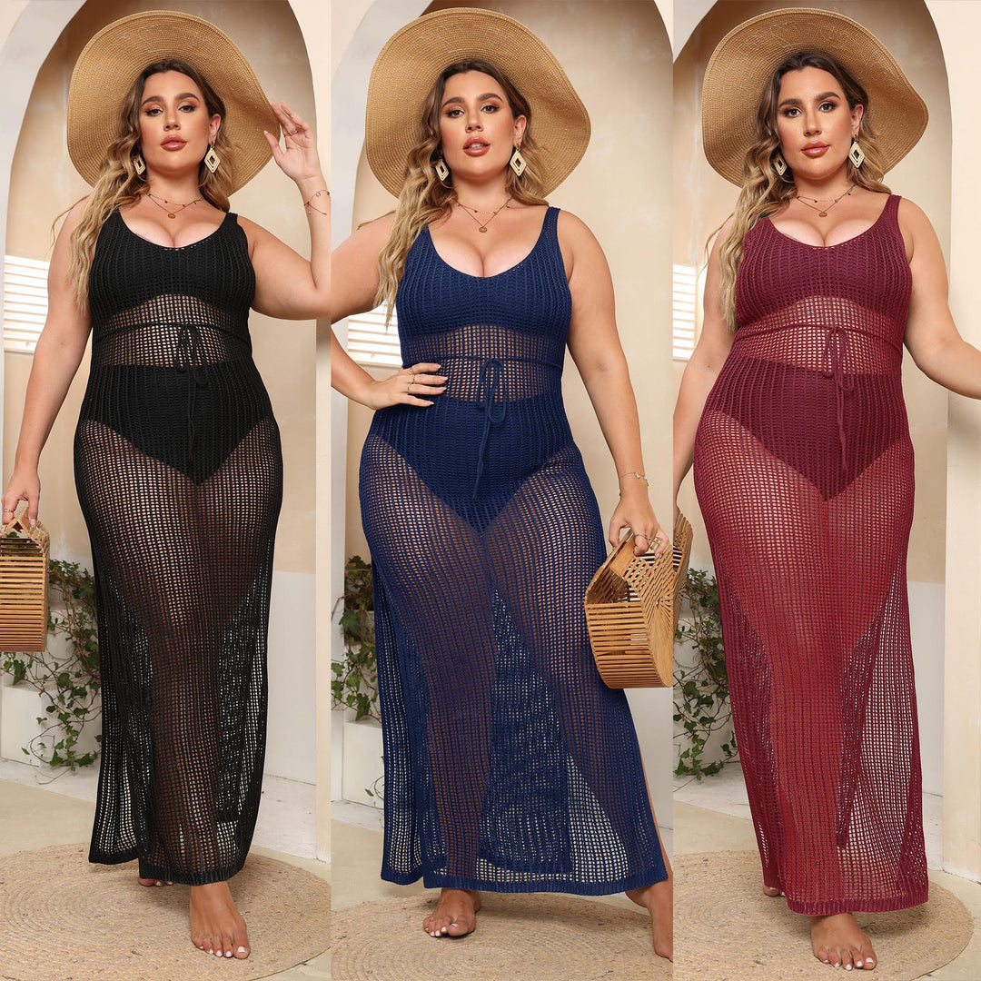 Damen transparentes Strandkleid mit seitlichen Schlitzen Echo Archiv