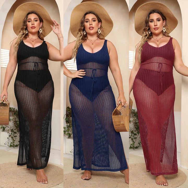 Damen transparentes Strandkleid mit seitlichen Schlitzen Echo Archiv
