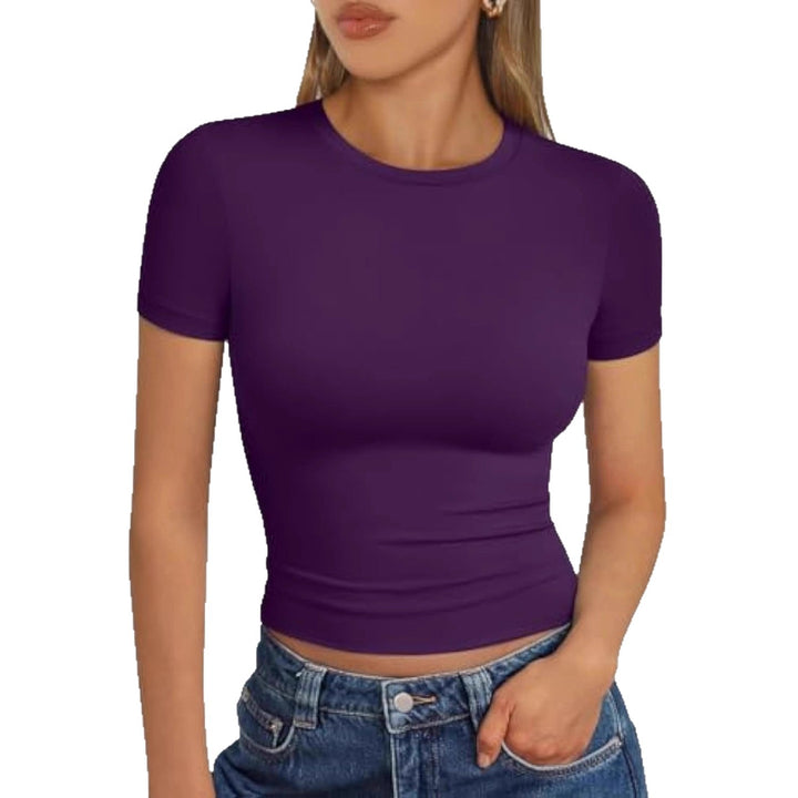 Damen figurbetontes Kurzarmshirt aus elastischem Material Echo Archiv